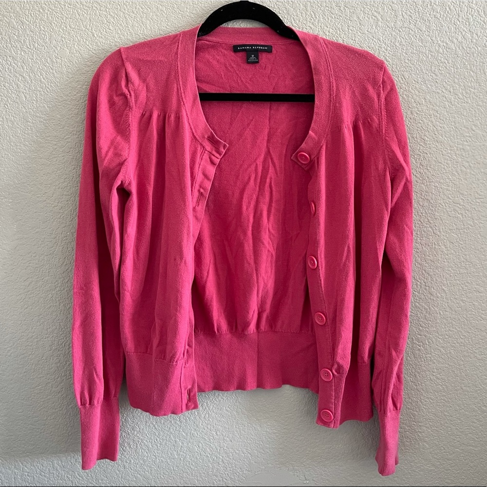 Hot Pink Banana Republic Cardigan
